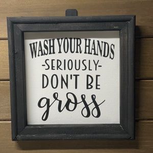 Wash Your Hands Reversed Canvas Sign